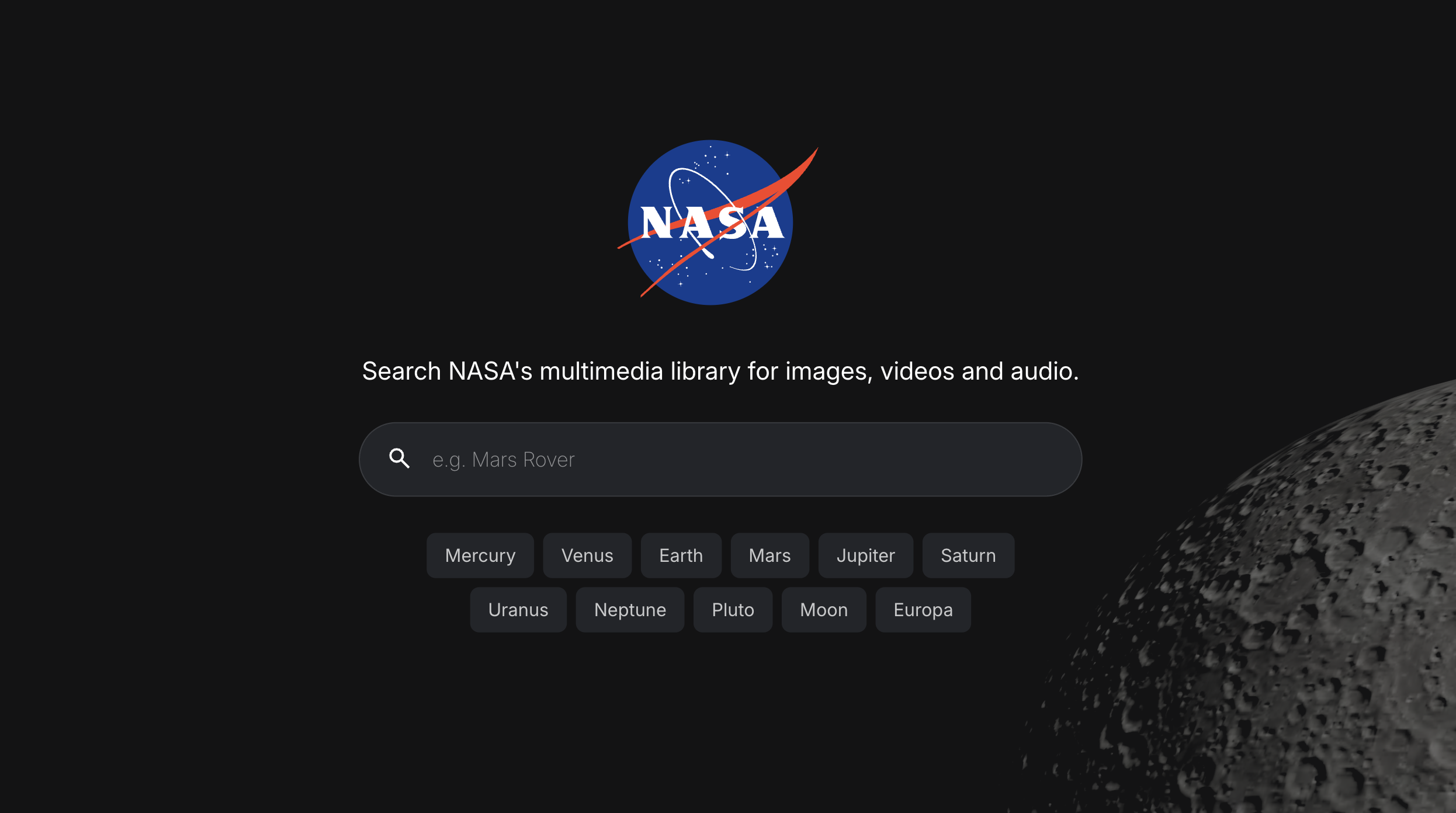 Nasa Media Explorer